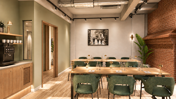 Visualisierung Tagungsraum | The MEADOW Hotel Gronau Visualisierung des Tagungsraums mit moderner Bestuhlung im The MEADOW Hotel Gronau by Hackmann.
